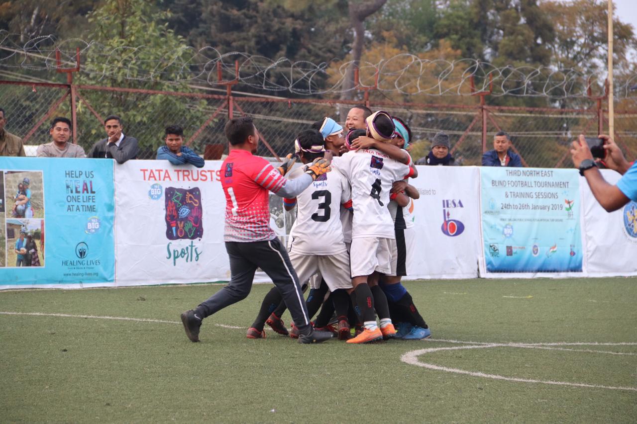 celebration after hitting goal